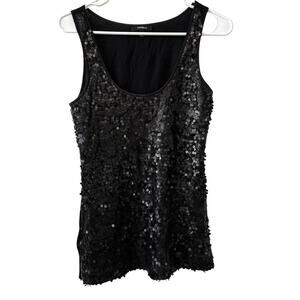 Express Black Sequin Tank Top – Size Small